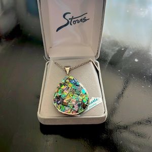Abalone teardrop necklace